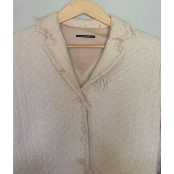 Elie Tahari Tweed Wool Blend Blazer Size Medium - Picture 2 of 7